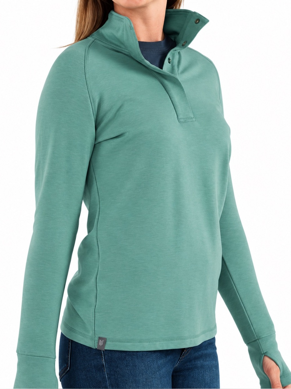 Free Fly Live Free Bamboo Thermal Fleece Women’s Green Pullover - Size Small